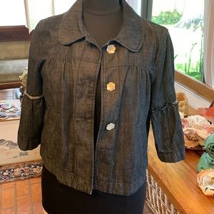 ANN TAYLOR pleated jean jacket